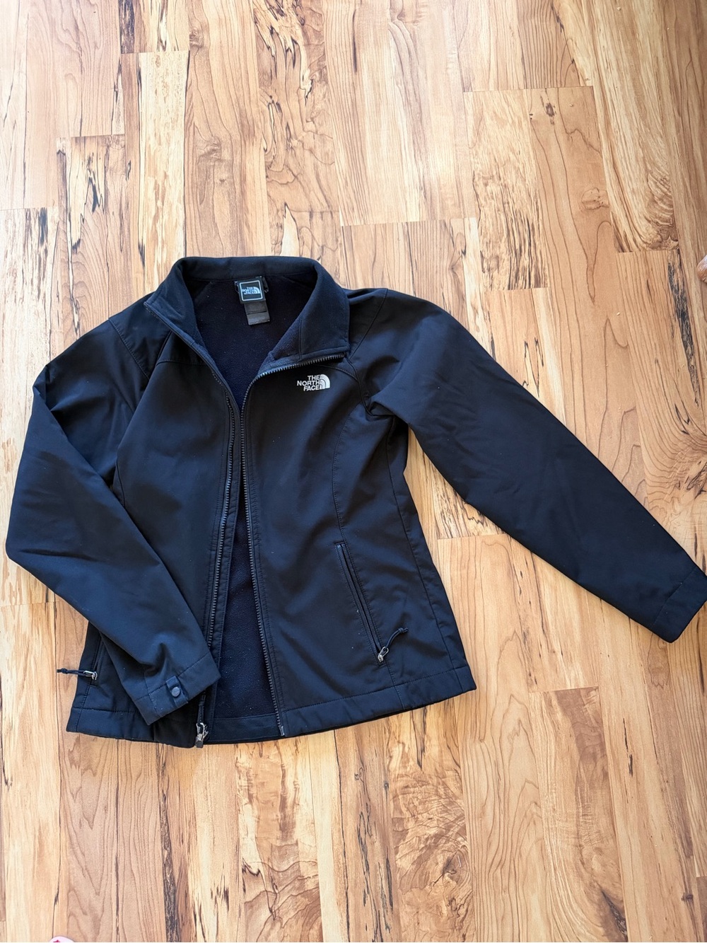 The North Face Black Fleece Lined Softshell Zip Jacket - Size XS